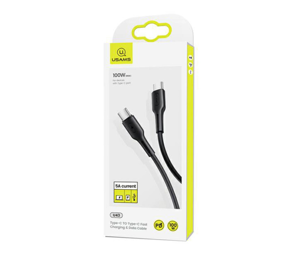 USAMS Kabel USB-C na USB-C 100W PDFast Charge 5A 1,2m czarny - 1569030 - zdjęcie 4